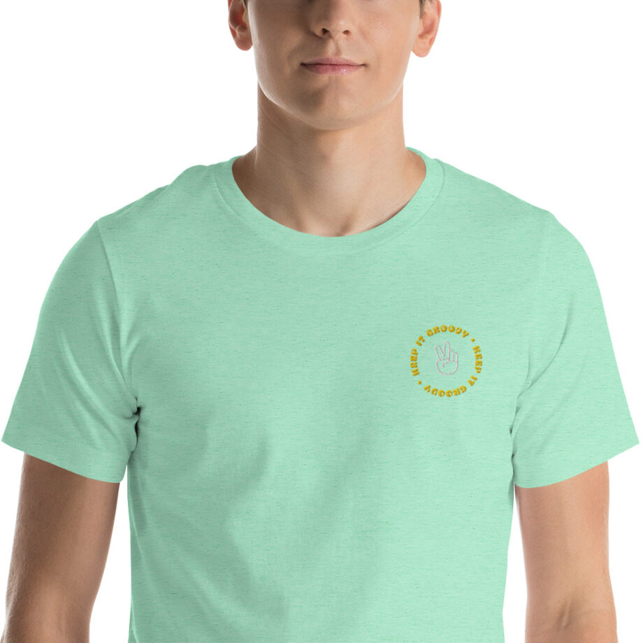 SCHÖRTZ Unisex-T-Shirt „Keep it Groovy“ Brust Stick