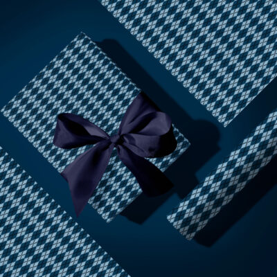 Elegantes Geschenkpapier "Blue Plaid"